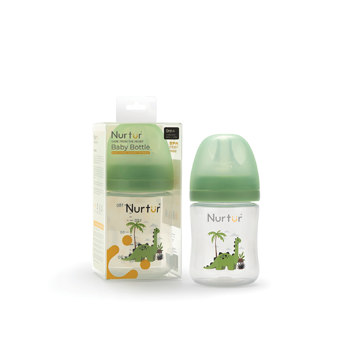 Nurtur Cozi - 160Ml Anticolic Feeding Bottle - PP - Green Multi