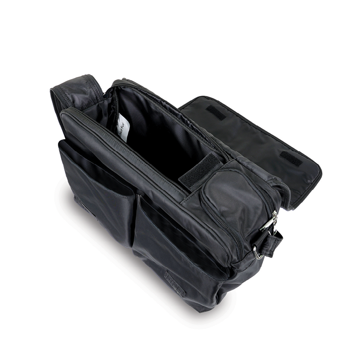 Nurtur Metro Messenger Diaper Bag Fashion Tote Bag Multifunction Travel Bag with insulator bottle warming pocket and changing pad - Black