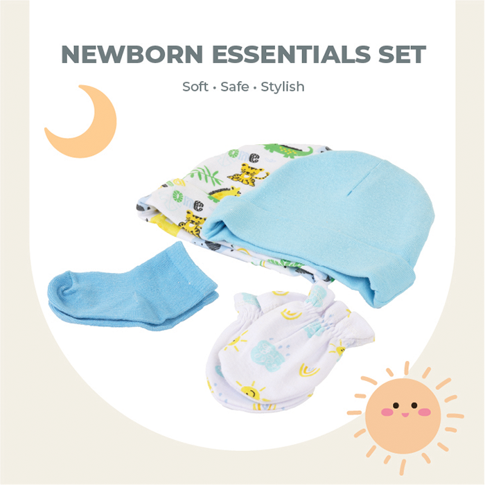 Nurtur Gift Pack Two hats and Mittens + Socks (Mesh Gift bag) - Girl