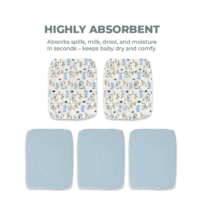 Nurtur 5 pk Washcloths - Terry Cloth - Blue Multi/Boy