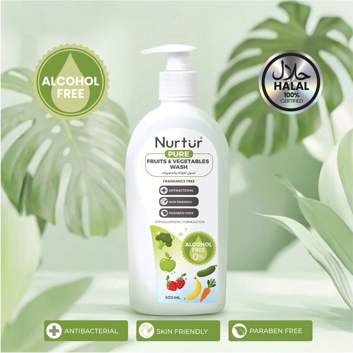 Fruits & Vegetables Wash 2 × 500ml | Food-Safe Alcohol Free