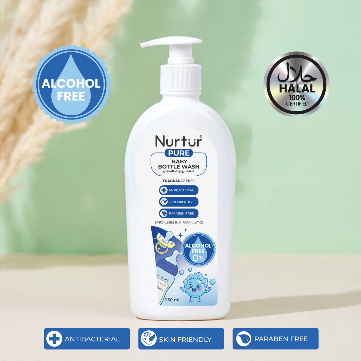 Baby Bottle Cleanser 250ml | Alcohol Free & Paraben-Free | Baby Safe