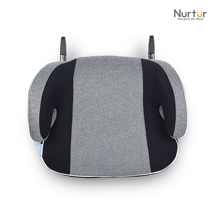 Nurtur Enzo Kids Booster Car Seat - Arm Rest Seat, Blow up Narrow Backless Booster Car Seat for Travel, Suitable from 4 years to 12 years (Group 2/3) - Grey Multi