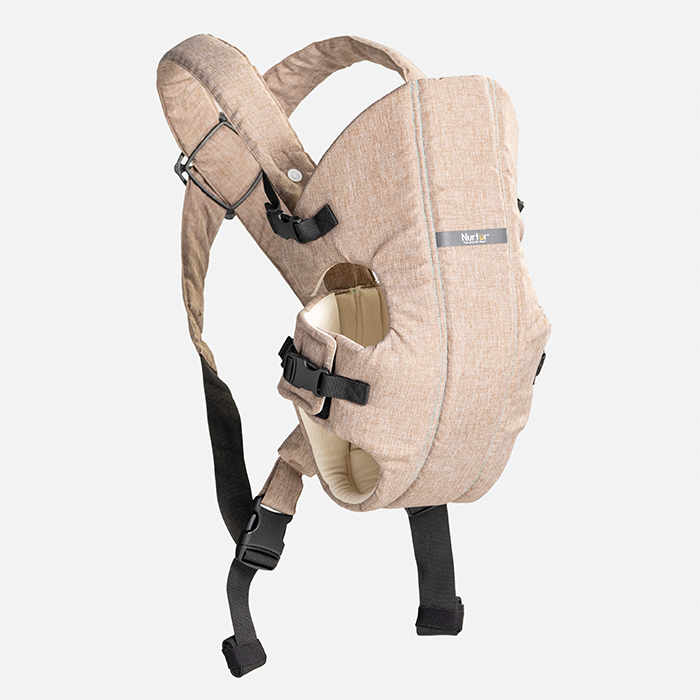 Nurtur Dove Deluxe Infant Baby Carrier – Premium Fabric, Dual-Facing Comfort, Adjustable Cushioned Straps, & Built-In Baby Bib - Sand