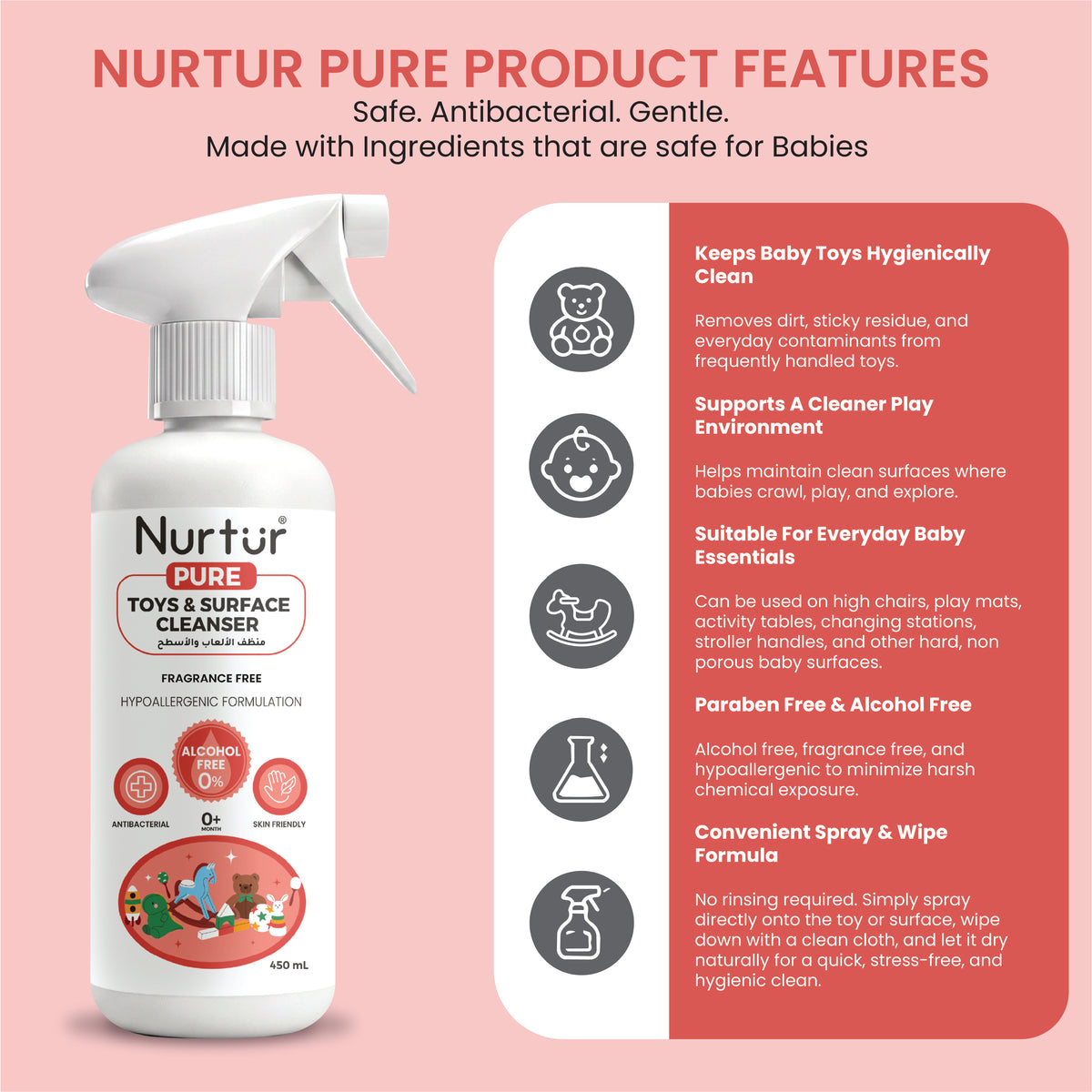 Baby Toy & Surface Cleaner 450ml | Alcohol-Free