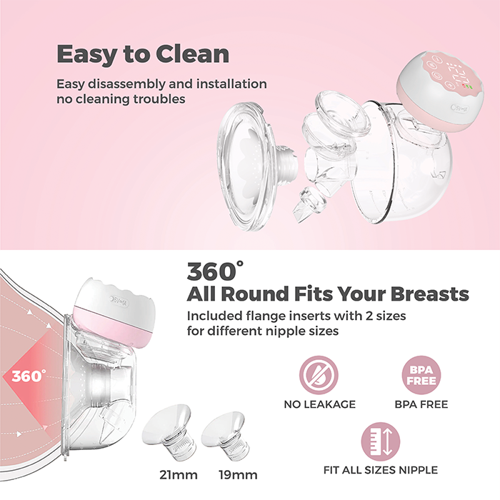 Nurtur Cozi "Flex" Wearable Pump Hands Free Breast Pump, Express More Milk in Less Time Ultra-Lightweight Wireless Low Noise Double Electric Pump with LCD Display, 150ml - White