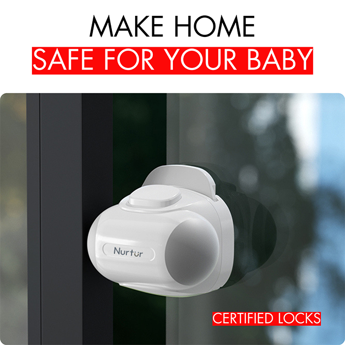 Nurtur Child Safety Door & Window Lock - Versatile ABS+TPR