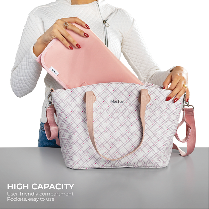 Nurtur Vogue Maternity Diaper Bag Fashion Bag Multifunction Travel Bag with insulator bottle warming pocket and changing pad - Printed
