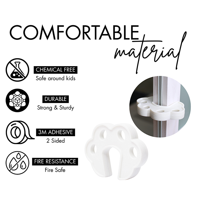 Nurtur Soft Foam Door Guard - Finger Pinch Protector (White)