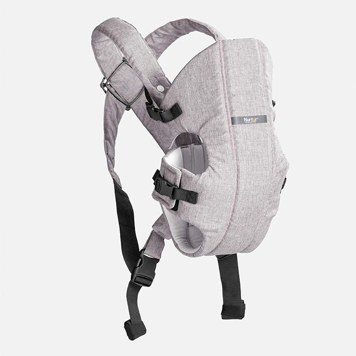 Nurtur Dove Deluxe Infant Baby Carrier – Premium Fabric, Dual-Facing Comfort, Adjustable Cushioned Straps, & Built-In Baby Bib - Grey