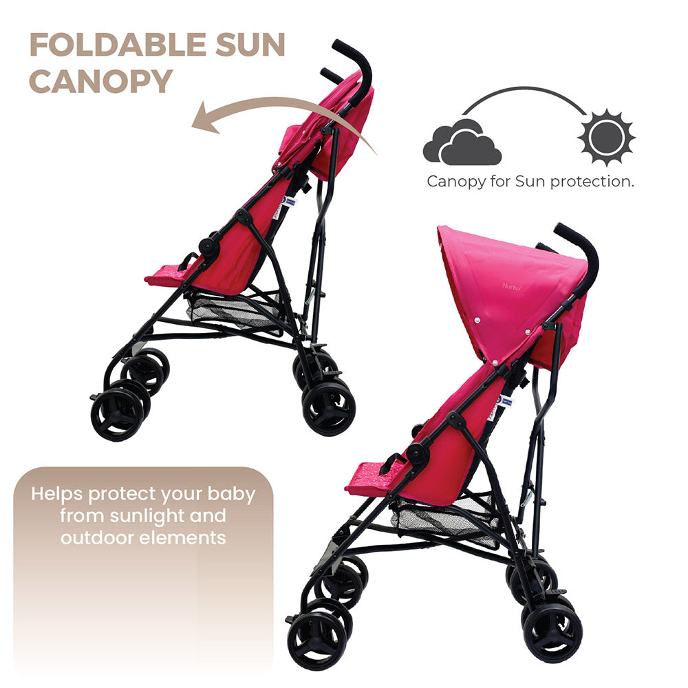 Pink Lightweight Stroller | Best Travel Stroller, Compact Travel Stroller & Umbrella Stroller for Babies (6–36 Months)