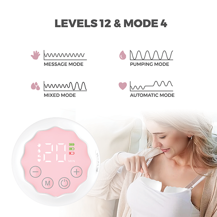Nurtur Cozi "Flex" Wearable Pump Hands Free Breast Pump, Express More Milk in Less Time Ultra-Lightweight Wireless Low Noise Double Electric Pump with LCD Display, 150ml - White