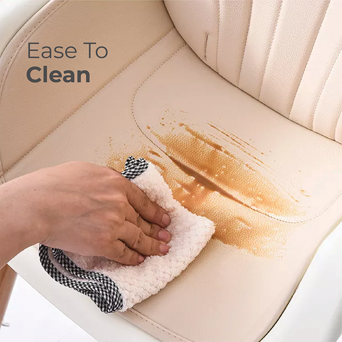 Nurtur 2 in 1High chair, adjustable height, wooden finish, with padded cushioning, Detachable Tray, footrest included - Beige