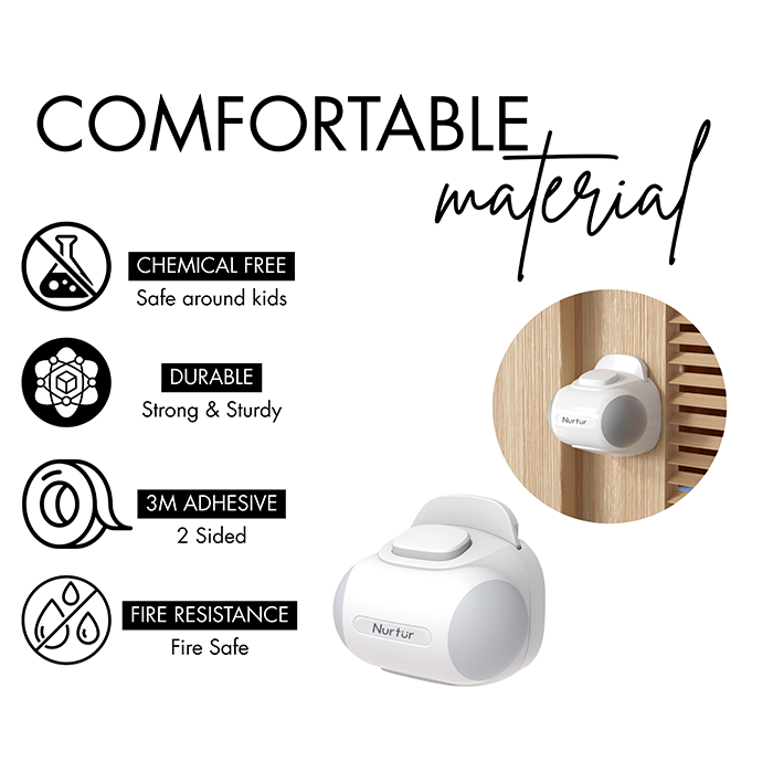 Nurtur Child Safety Door & Window Lock - Versatile ABS+TPR