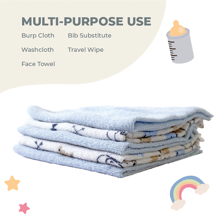 Nurtur 5 pk Washcloths - Terry Cloth - Blue Multi/Boy