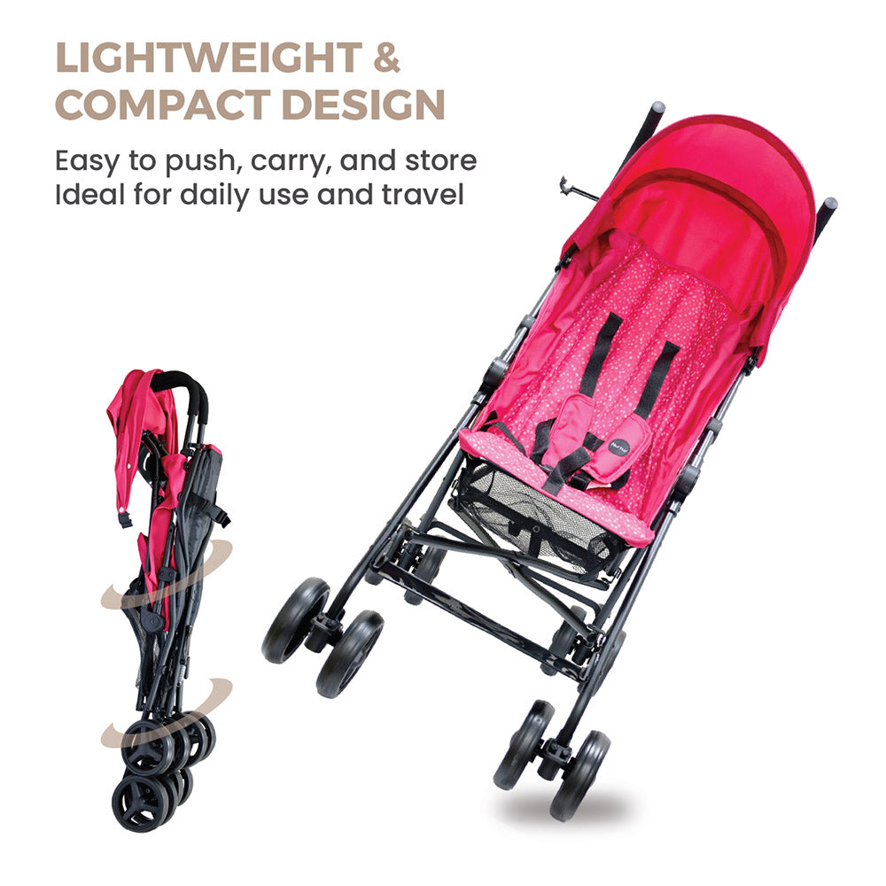 Pink Lightweight Stroller | Best Travel Stroller, Compact Travel Stroller & Umbrella Stroller for Babies (6–36 Months)