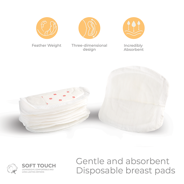 Nurtur Disposable Breast Pads for Nursing Mothers – Pack of 48 – Ultra-Thin, Leak-Proof, Individually Wrapped, Soft & Breathable with Honeycomb Quick-Absorb Design