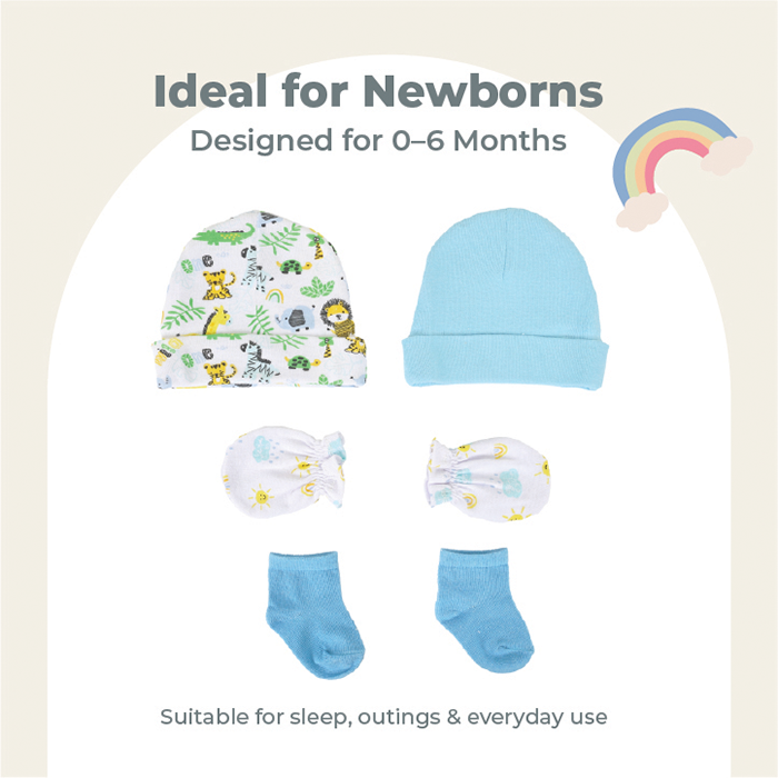 Nurtur Gift Pack Two hats and Mittens + Socks (Mesh Gift bag) - Girl