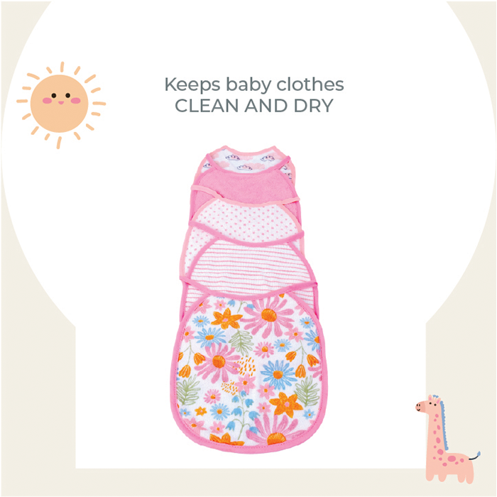 Nurtur Cotton bibs - Printed Character 5 Pack / Girl