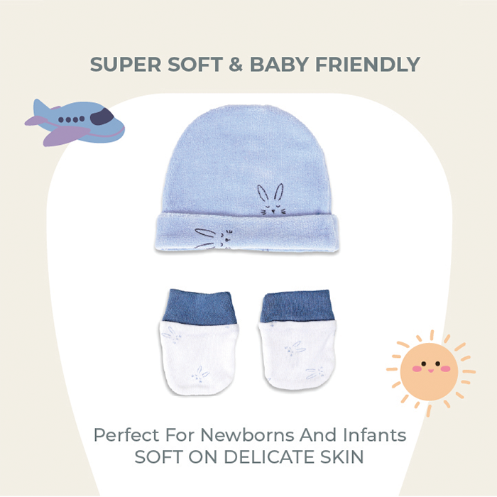 Nurtur Feeding Gift Set - 2 pack bibs & 2 burpcloths - Blue Multi/Boy