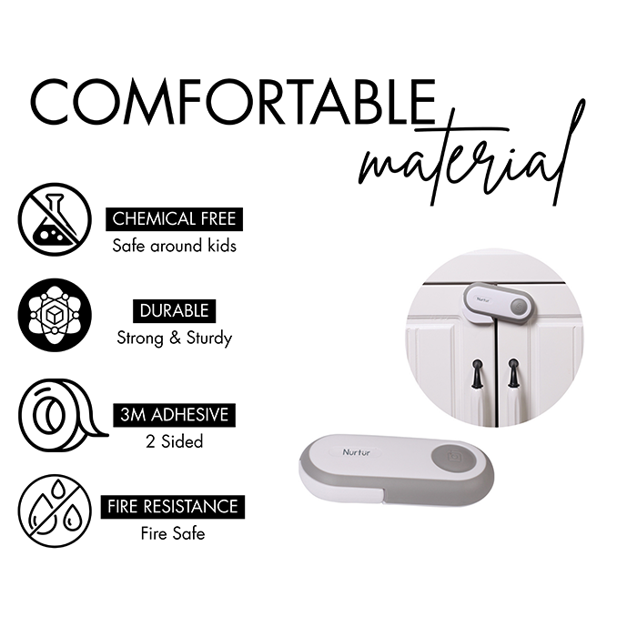 Nurtur Adjustable Child Safety Cabinet Lock - ABS+TPR (1 Pack)