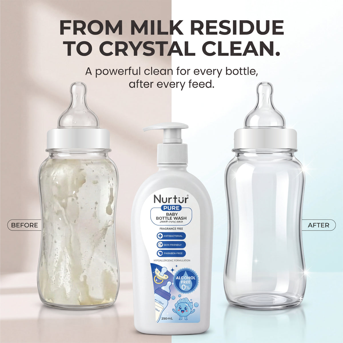 Baby Bottle Cleanser 250ml | Alcohol Free & Paraben-Free | Baby Safe