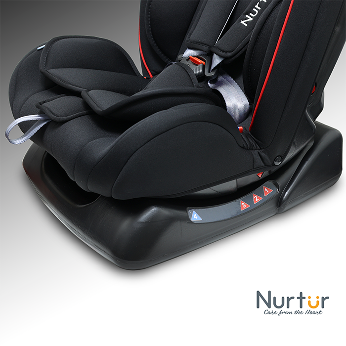 Nurtur Bruno Baby/Kids 3-in-1 Car Seat, Slim & Comfy Design - 4 Positions Recline 5-Point Safety Harness - 143° Angle 0 months to 7 years (Group 0+/1/2), Upto 25kg - Black Multi