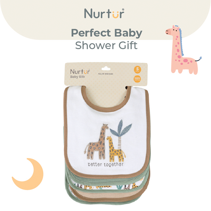 Nurtur 5 pack milk feeding bibs - Terry Cotton - Multi/Unisex