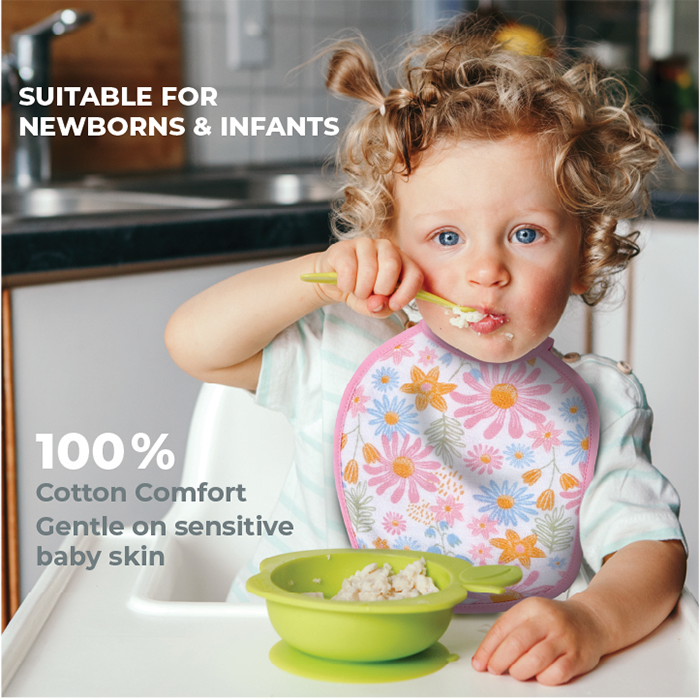 Nurtur Cotton bibs - Printed Character 5 Pack / Girl