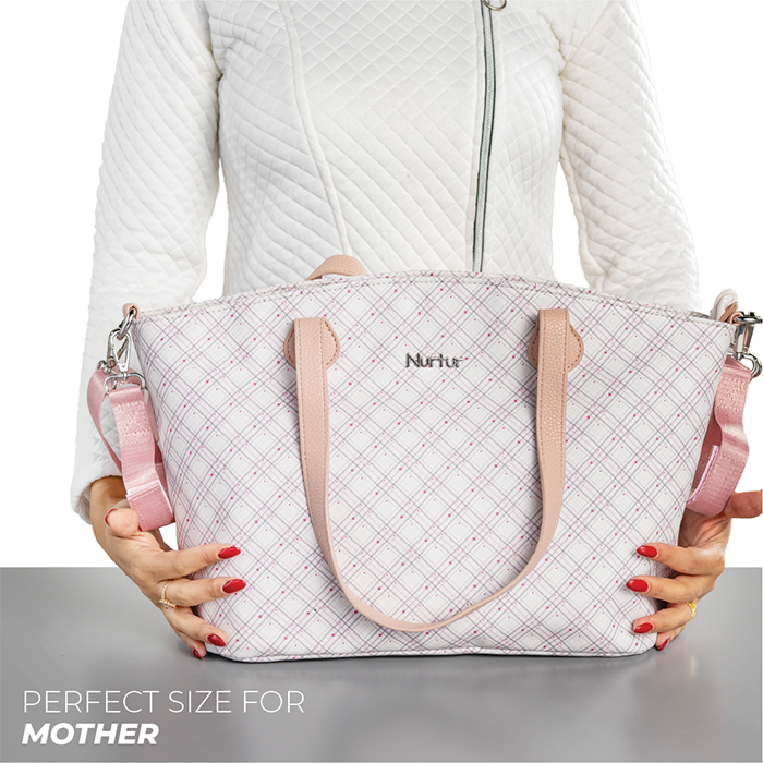 Nurtur Vogue Maternity Diaper Bag Fashion Bag Multifunction Travel Bag with insulator bottle warming pocket and changing pad - Printed