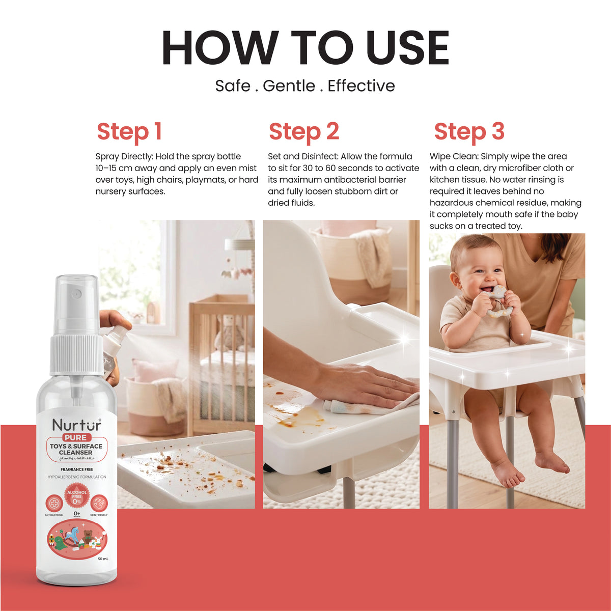 Baby Toy & Surface Cleaner 50ml | Alcohol Free & Paraben-Free