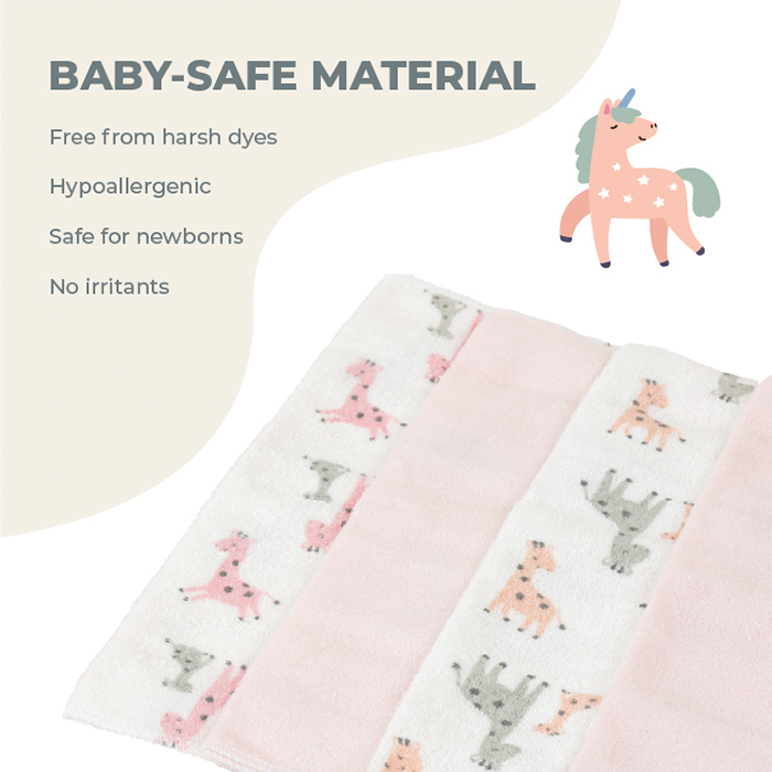 Nurtur 5 pk Washcloths - Terry Cloth - Pink Multi/Girl