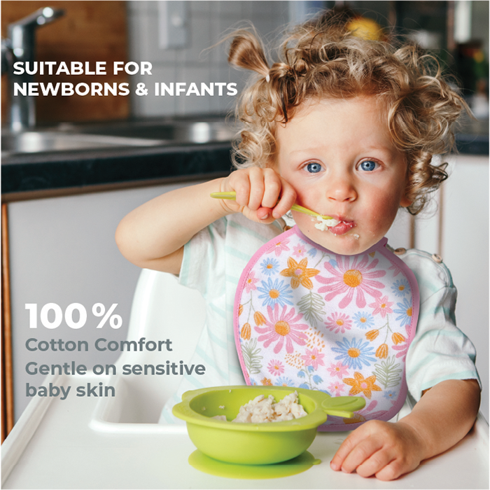 Nurtur Cotton bibs - Printed Character 5 Pack / Girl