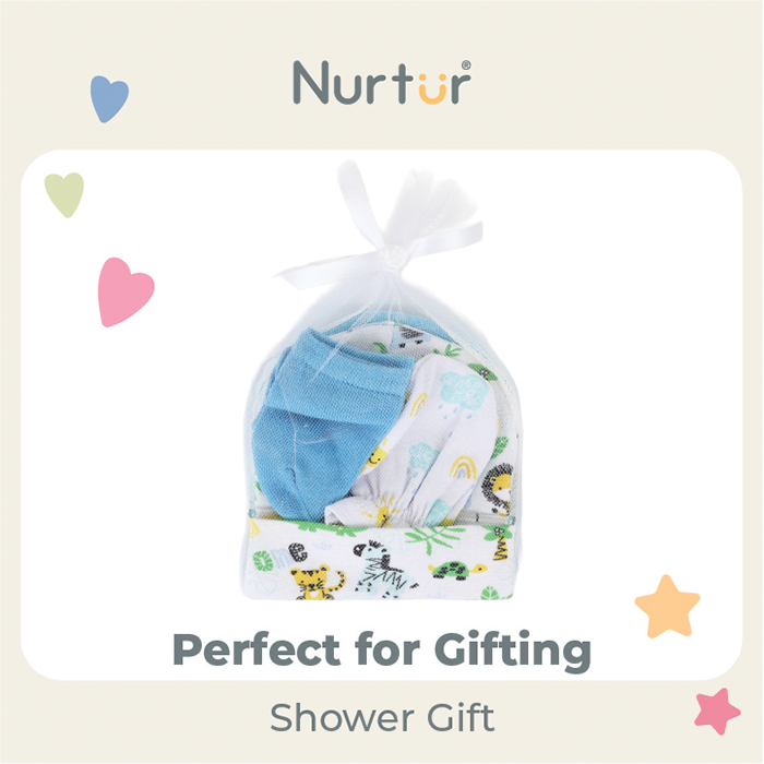 Nurtur Gift Pack Two hats and Mittens + Socks (Mesh Gift bag) - Girl