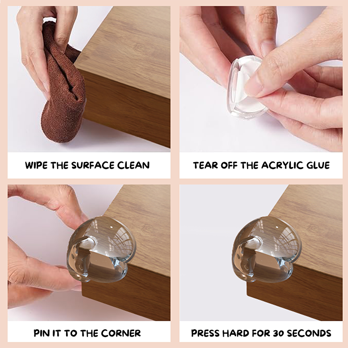 Nurtur Clear PVC Baby Safety Corner Guards - Pack of 4