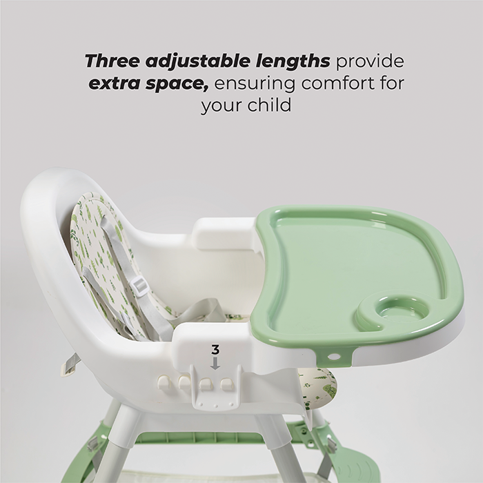 Nurtur 2-In-1 Baby Highchairs with Adjustable Legs Convertible Compact, Light Weight Feeding High Chair with Storage Basket, Lockable Wheels Padded Cushioning, Detachable Tray, Footrest