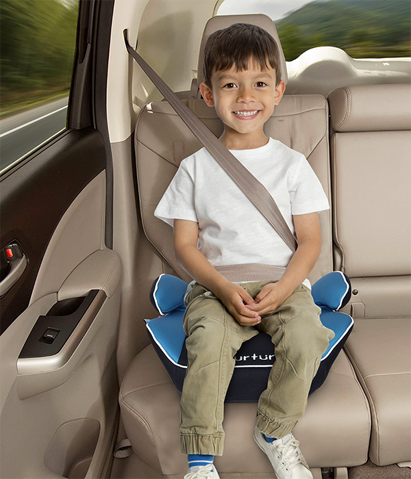 Nurtur Nova Kids Booster Seat - Arm Rest - Easy to Install - Universally Fit – Wide Cushioned Base - Suitable from 4 years to 12 years (Group 2/3) - Blue