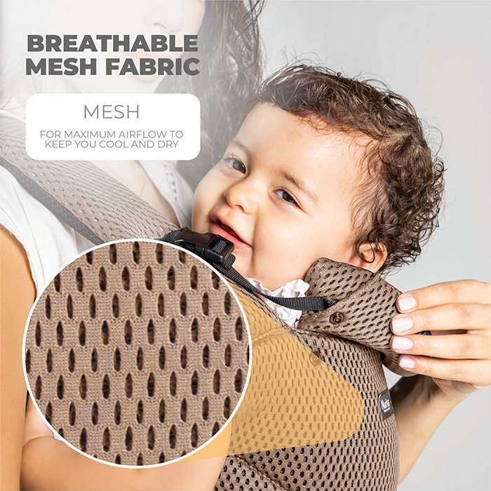 Nurtur Willow Deluxe Mesh Infant Baby Carrier – Premium Fabric, Dual-Facing Comfort, Adjustable Cushioned Straps - Sand