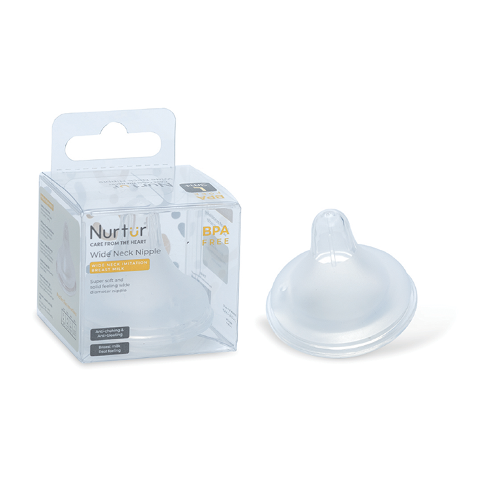 Nurtur Cozi - Narrow Neck Silicone 3 Flow Rate Teats-L-Nude