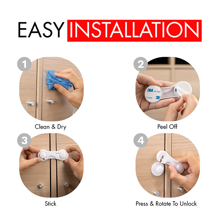 Nurtur Child Safety Cabinet Lock - ABS (Single Pack)