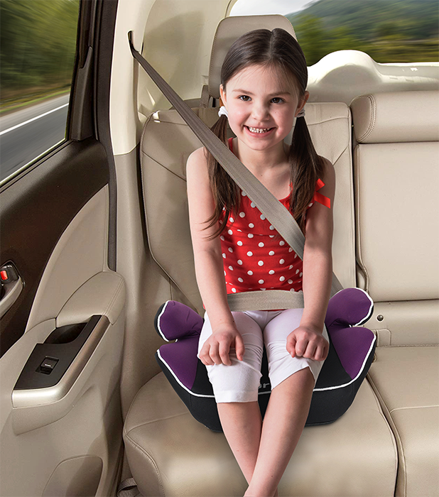 Nurtur Nova Kids Booster Seat - Arm Rest - Easy to Install - Universally Fit – Wide Cushioned Base - Suitable from 4 years to 12 years (Group 2/3) - Purple