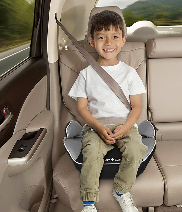 Nurtur Nova Kids Booster Seat - Arm Rest - Easy to Install - Universally Fit – Wide Cushioned Base - Suitable from 4 years to 12 years (Group 2/3) - Grey Multi