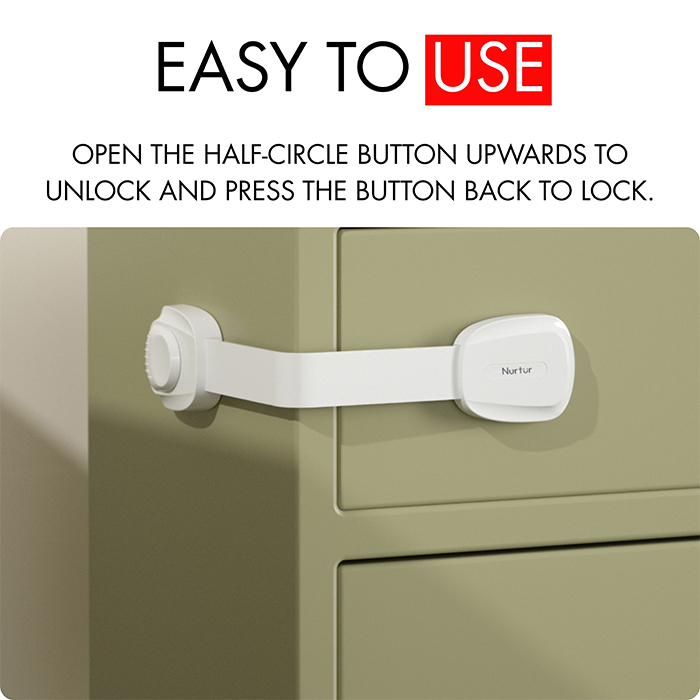 Nurtur Long Multipurpose Child Safety Locks - PC (2 Pack)