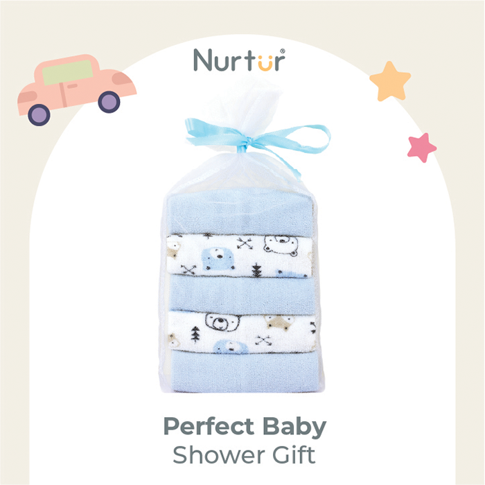 Nurtur 5 pk Washcloths - Terry Cloth - Blue Multi/Boy