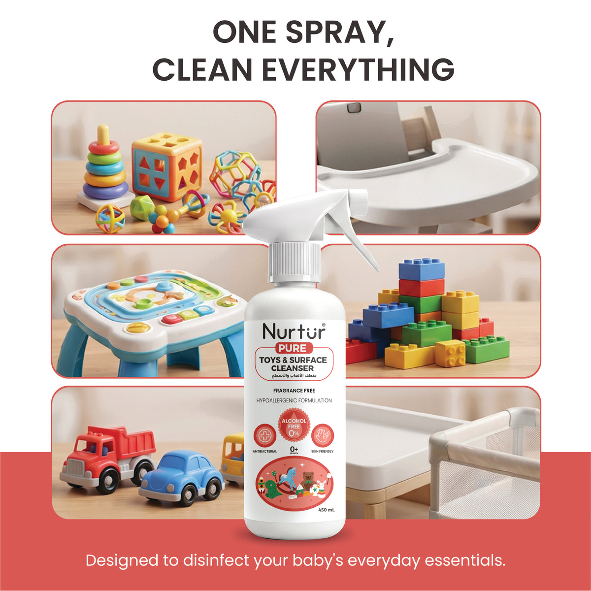 Baby Toy & Surface Cleaner 450ml | Alcohol-Free