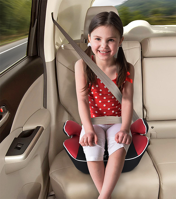 Nurtur Nova Kids Booster Seat - Arm Rest - Easy to Install - Universally Fit – Wide Cushioned Base - Suitable from 4 years to 12 years (Group 2/3) - Red