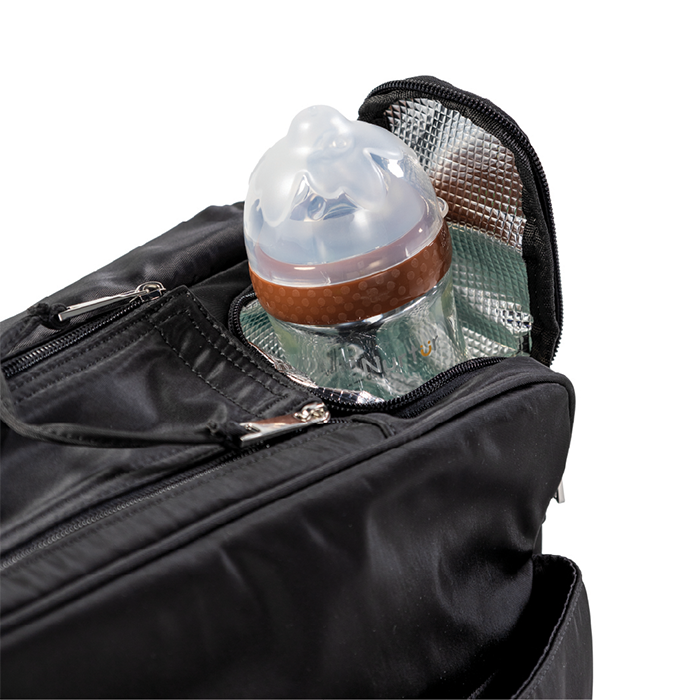 Nurtur Metro Messenger Diaper Bag Fashion Tote Bag Multifunction Travel Bag with insulator bottle warming pocket and changing pad - Black