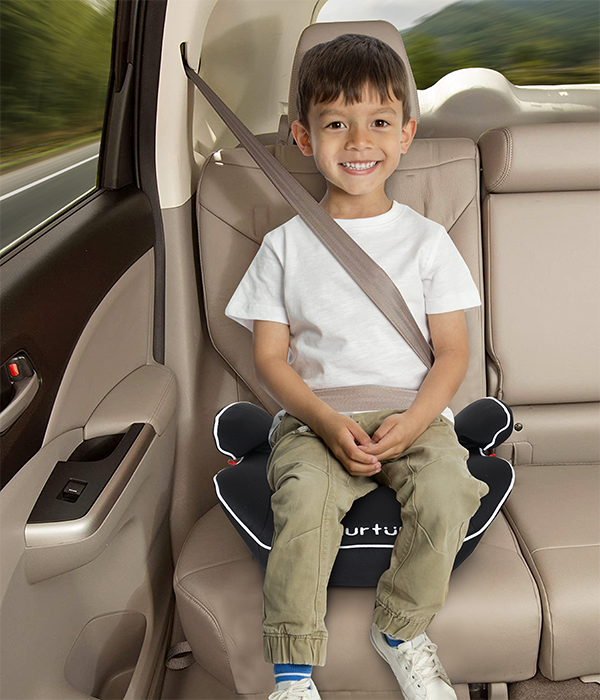 Nurtur Nova Kids Booster Seat - Arm Rest - Easy to Install - Universally Fit – Wide Cushioned Base - Suitable from 4 years to 12 years (Group 2/3) - Black