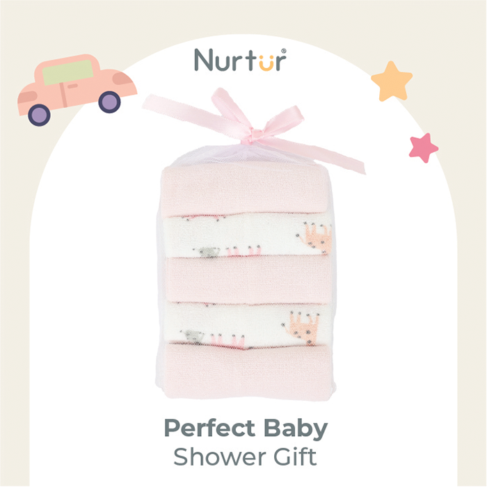 Nurtur 5 pk Washcloths - Terry Cloth - Pink Multi/Girl