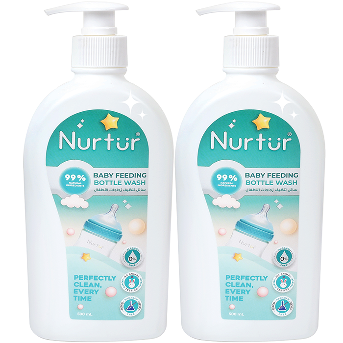 Nurtur Liquid Cleanser for Baby bottles and accessories, 100% effective formula safe and gentle for babies, sterile, Clean, bio Organic